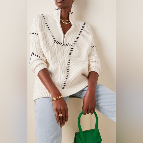 STAUD Hampton cotton blend half zip sweater XXS - Picture 1 of 8